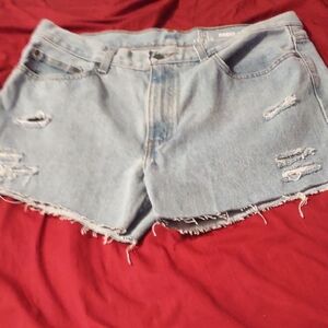 George Blue Distressed Jean Shorts